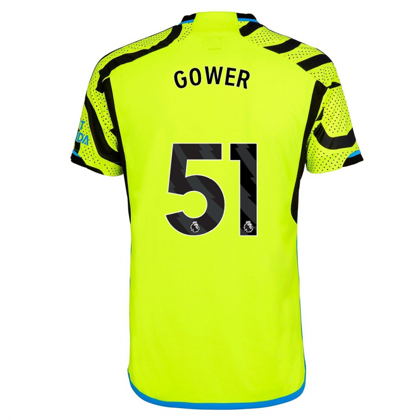 Damen Fußball Jimi Gower #51 Gelb Auswärtstrikot Trikot 2023/24 T-Shirt Luxemburg