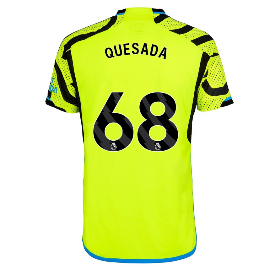 Damen Fußball Elián Quesada #68 Gelb Auswärtstrikot Trikot 2023/24 T-Shirt Luxemburg