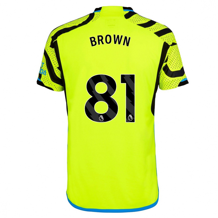 Damen Fußball Luis Brown #81 Gelb Auswärtstrikot Trikot 2023/24 T-Shirt Luxemburg