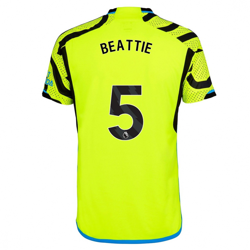 Damen Fußball Jen Beattie #5 Gelb Auswärtstrikot Trikot 2023/24 T-Shirt Luxemburg