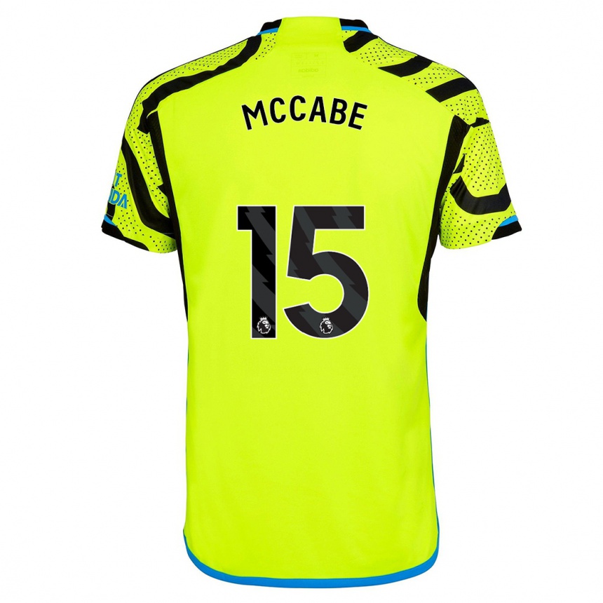 Damen Fußball Katie Mccabe #15 Gelb Auswärtstrikot Trikot 2023/24 T-Shirt Luxemburg