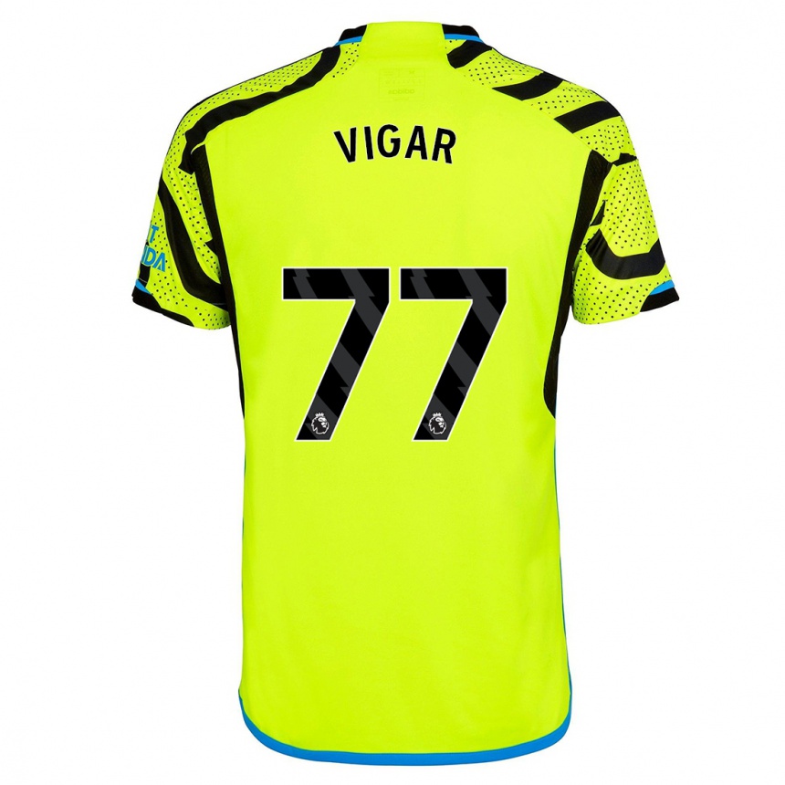 Damen Fußball Billy Vigar #77 Gelb Auswärtstrikot Trikot 2023/24 T-Shirt Luxemburg