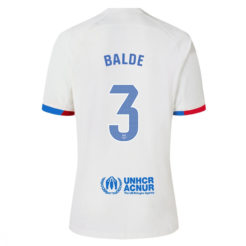 Damen Fußball Alejandro Balde #3 Weiß Auswärtstrikot Trikot 2023/24 T-Shirt Luxemburg