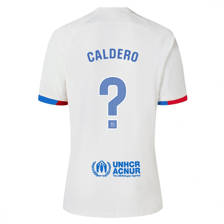 Damen Fußball Nil Caldero #0 Weiß Auswärtstrikot Trikot 2023/24 T-Shirt Luxemburg