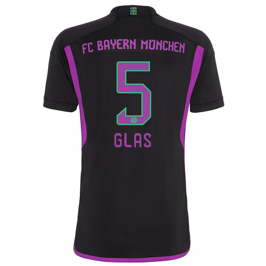Damen Fußball Hanna Glas #5 Schwarz Auswärtstrikot Trikot 2023/24 T-Shirt Luxemburg