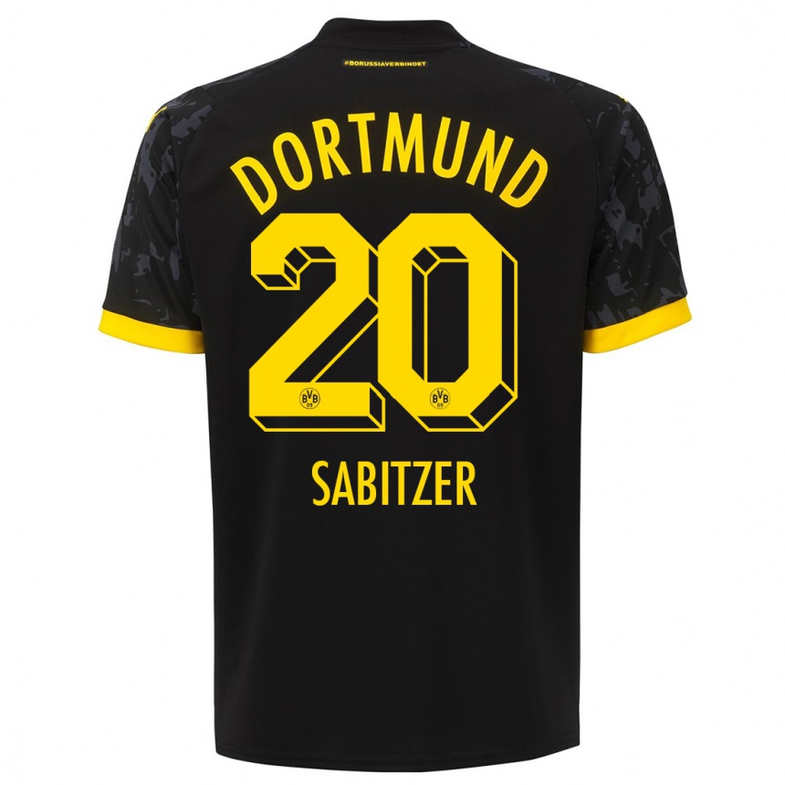 Damen Fußball Marcel Sabitzer #20 Schwarz Auswärtstrikot Trikot 2023/24 T-Shirt Luxemburg