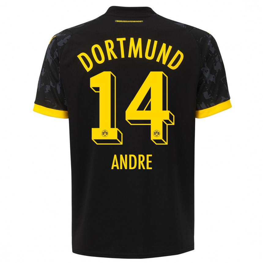 Damen Fußball Fuhr Andre #14 Schwarz Auswärtstrikot Trikot 2023/24 T-Shirt Luxemburg