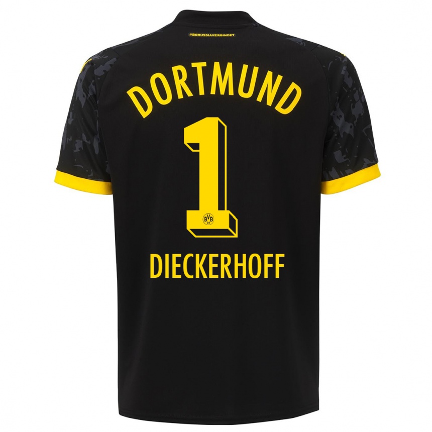 Damen Fußball Max Dieckerhoff #1 Schwarz Auswärtstrikot Trikot 2023/24 T-Shirt Luxemburg