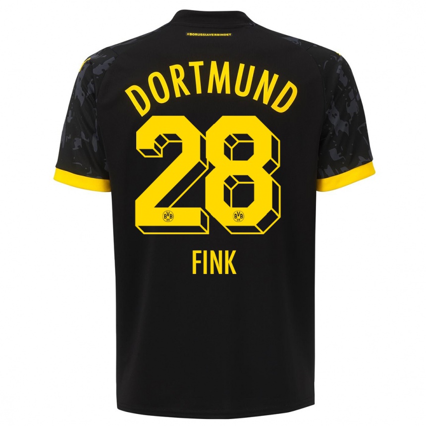 Damen Fußball Bradley Fink #28 Schwarz Auswärtstrikot Trikot 2023/24 T-Shirt Luxemburg