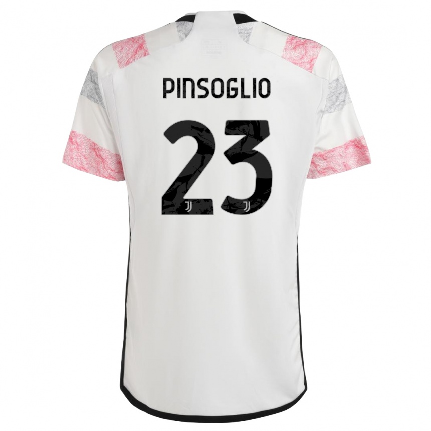 Damen Fußball Carlo Pinsoglio #23 Weiß Rosa Auswärtstrikot Trikot 2023/24 T-Shirt Luxemburg