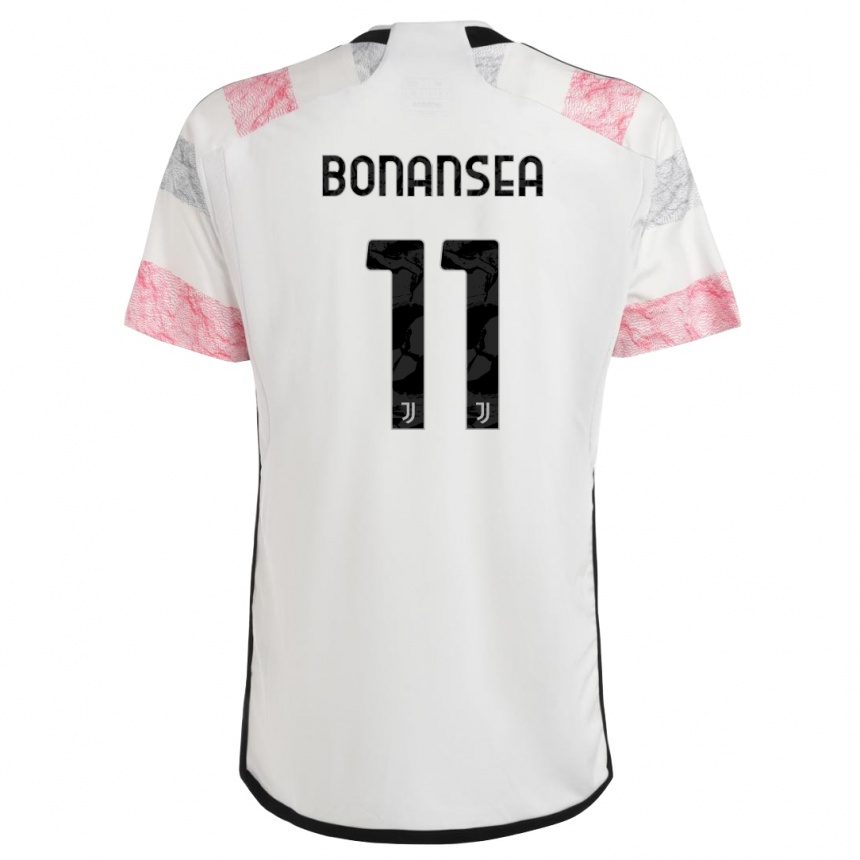 Damen Fußball Barbara Bonansea #11 Weiß Rosa Auswärtstrikot Trikot 2023/24 T-Shirt Luxemburg