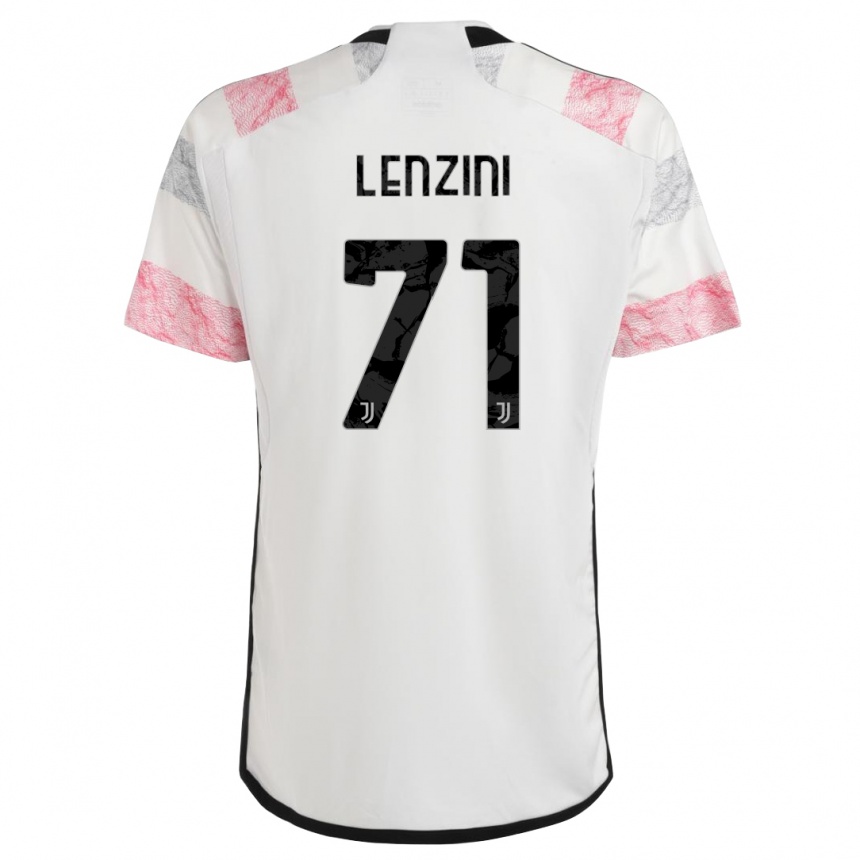 Damen Fußball Martina Lenzini #71 Weiß Rosa Auswärtstrikot Trikot 2023/24 T-Shirt Luxemburg