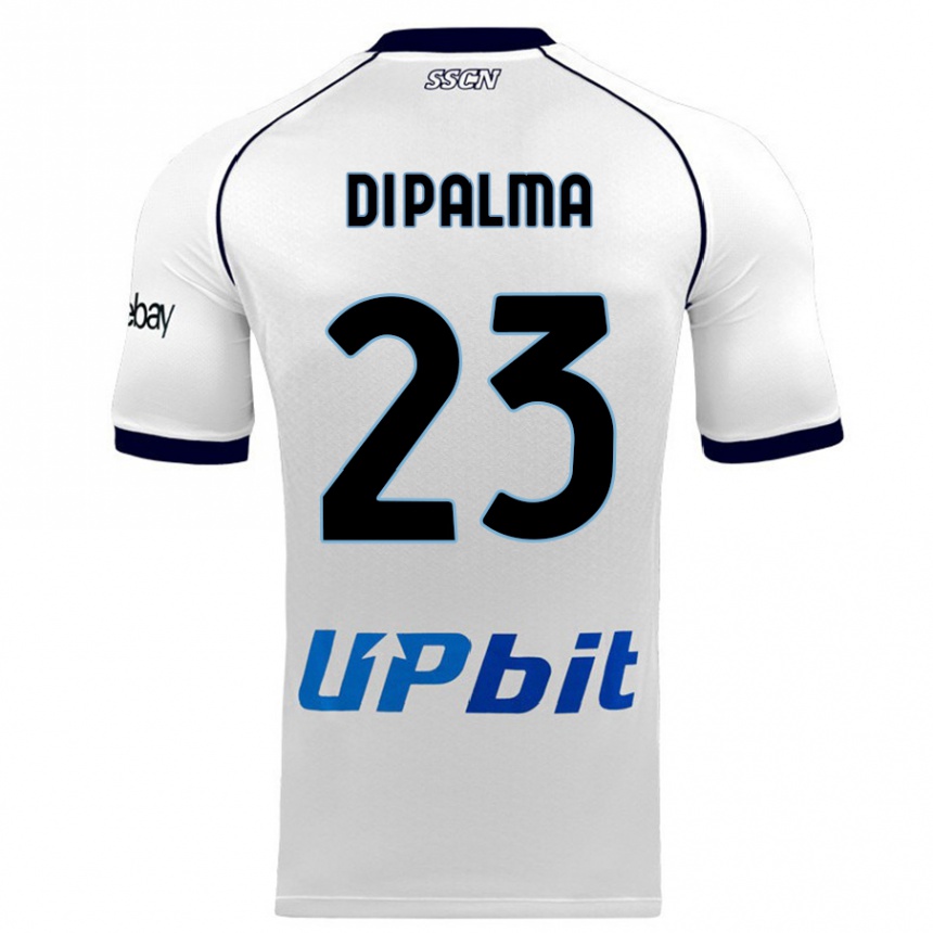 Damen Fußball Manuel Di Palma #23 Weiß Auswärtstrikot Trikot 2023/24 T-Shirt Luxemburg