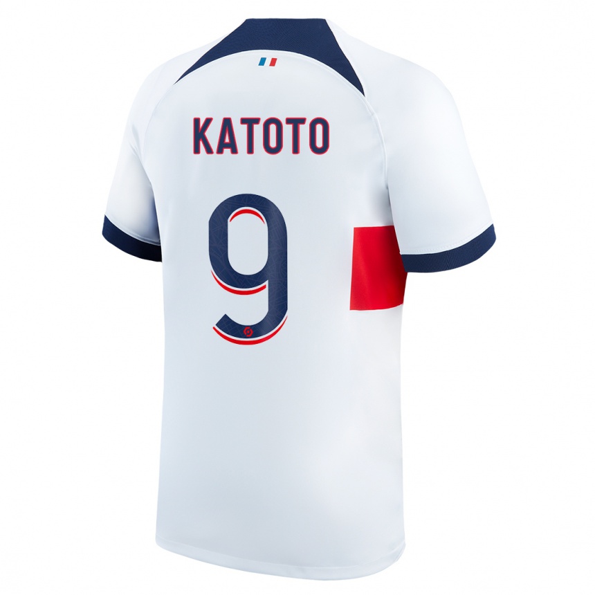 Damen Fußball Marie-Antoinette Katoto #9 Weiß Auswärtstrikot Trikot 2023/24 T-Shirt Luxemburg