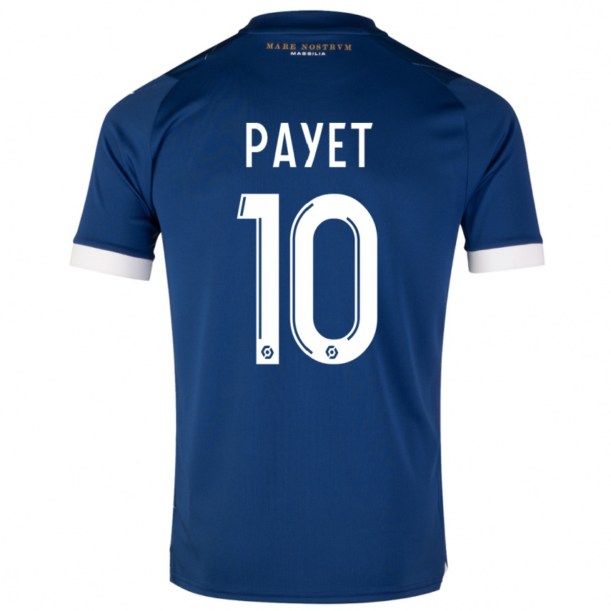 Damen Fußball Dimitri Payet #10 Dunkelblau Auswärtstrikot Trikot 2023/24 T-Shirt Luxemburg