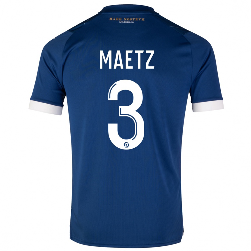 Damen Fußball Agathe Maetz #3 Dunkelblau Auswärtstrikot Trikot 2023/24 T-Shirt Luxemburg