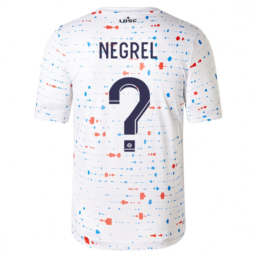 Damen Fußball Tom Negrel #0 Weiß Auswärtstrikot Trikot 2023/24 T-Shirt Luxemburg
