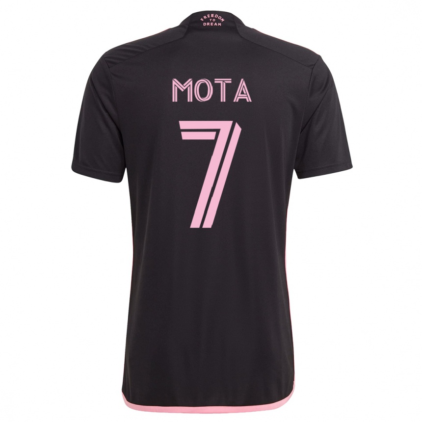 Damen Fußball Jean Mota #7 Schwarz Auswärtstrikot Trikot 2023/24 T-Shirt Luxemburg