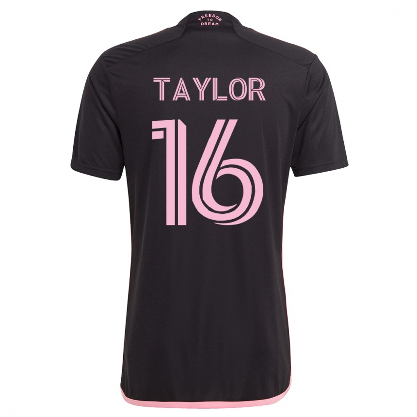 Damen Fußball Robert Taylor #16 Schwarz Auswärtstrikot Trikot 2023/24 T-Shirt Luxemburg