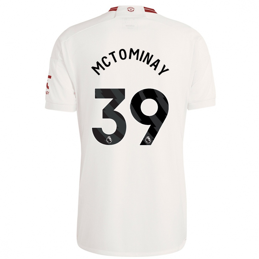 Damen Fußball Scott Mctominay #39 Weiß Ausweichtrikot Trikot 2023/24 T-Shirt Luxemburg