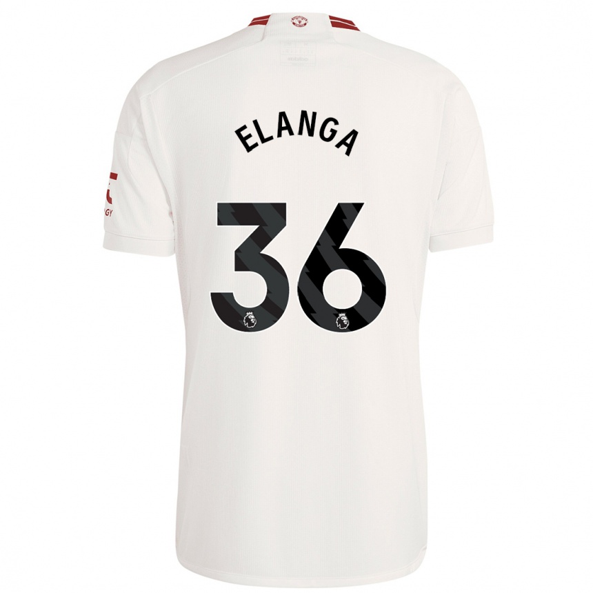 Damen Fußball Anthony Elanga #36 Weiß Ausweichtrikot Trikot 2023/24 T-Shirt Luxemburg