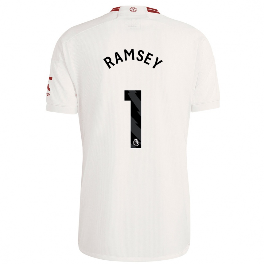 Damen Fußball Emily Ramsey #1 Weiß Ausweichtrikot Trikot 2023/24 T-Shirt Luxemburg