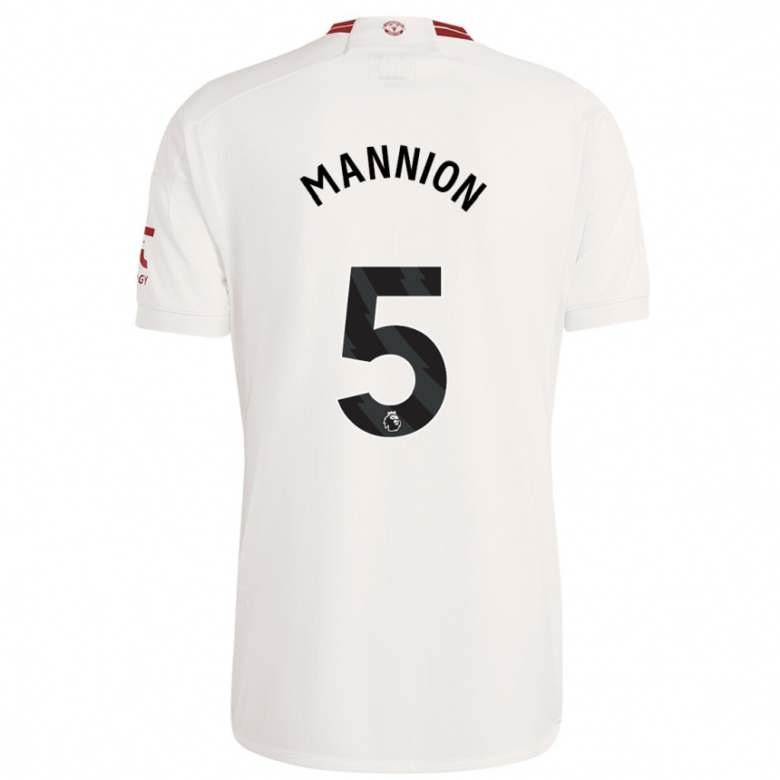 Damen Fußball Aoife Mannion #5 Weiß Ausweichtrikot Trikot 2023/24 T-Shirt Luxemburg