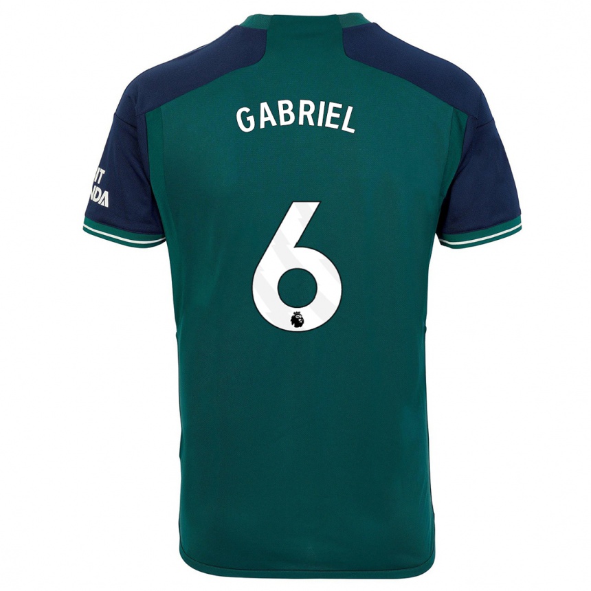 Damen Fußball Gabriel Magalhaes #6 Grün Ausweichtrikot Trikot 2023/24 T-Shirt Luxemburg