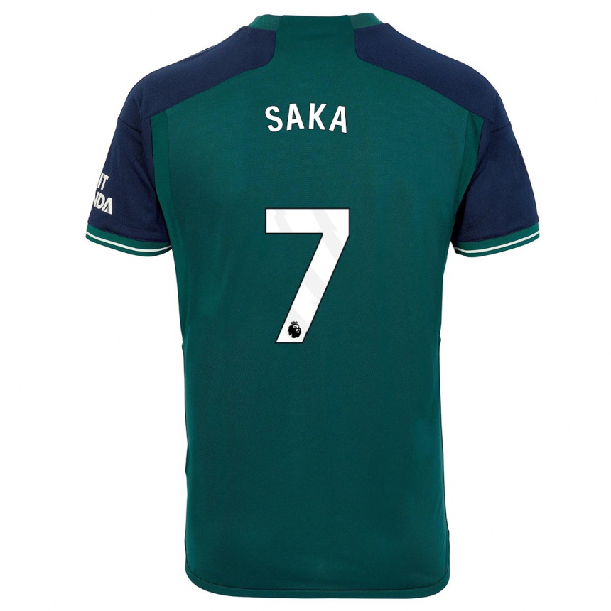 Damen Fußball Bukayo Saka #7 Grün Ausweichtrikot Trikot 2023/24 T-Shirt Luxemburg