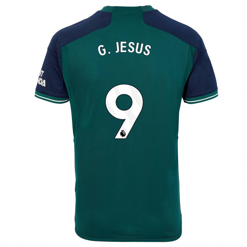 Damen Fußball Gabriel Jesus #9 Grün Ausweichtrikot Trikot 2023/24 T-Shirt Luxemburg