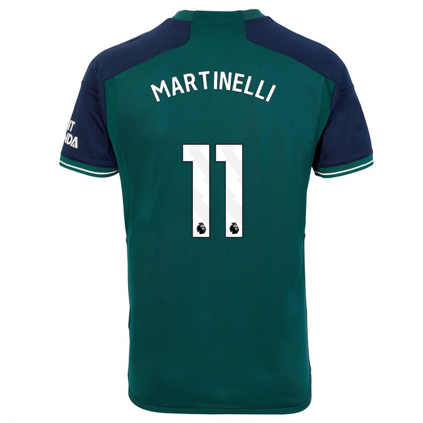 Damen Fußball Gabriel Martinelli #11 Grün Ausweichtrikot Trikot 2023/24 T-Shirt Luxemburg