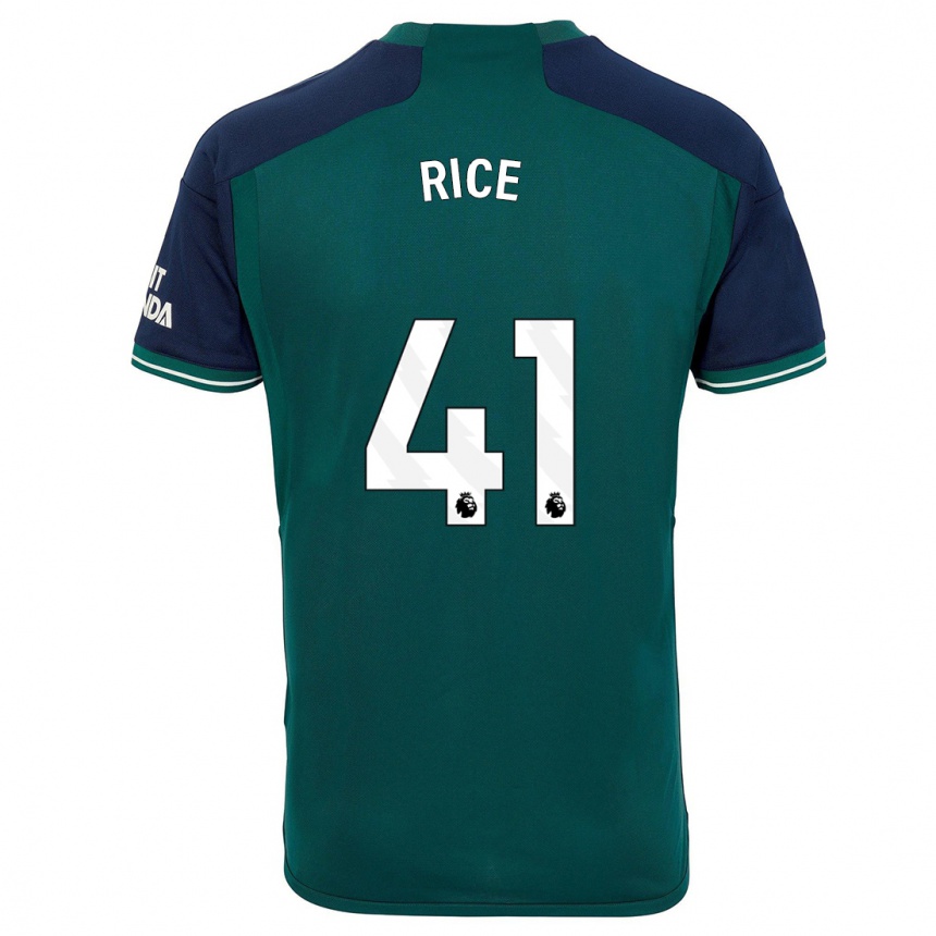 Damen Fußball Declan Rice #41 Grün Ausweichtrikot Trikot 2023/24 T-Shirt Luxemburg