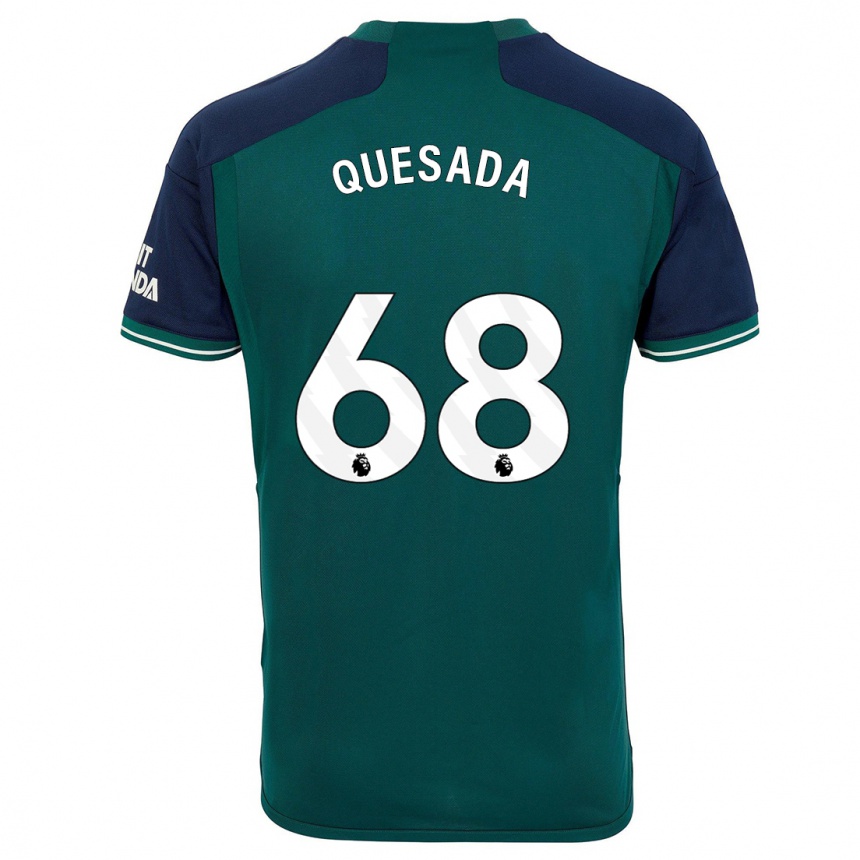 Damen Fußball Elián Quesada #68 Grün Ausweichtrikot Trikot 2023/24 T-Shirt Luxemburg