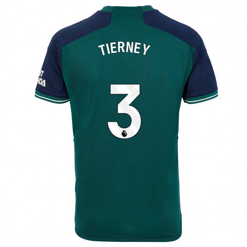 Damen Fußball Kieran Tierney #3 Grün Ausweichtrikot Trikot 2023/24 T-Shirt Luxemburg