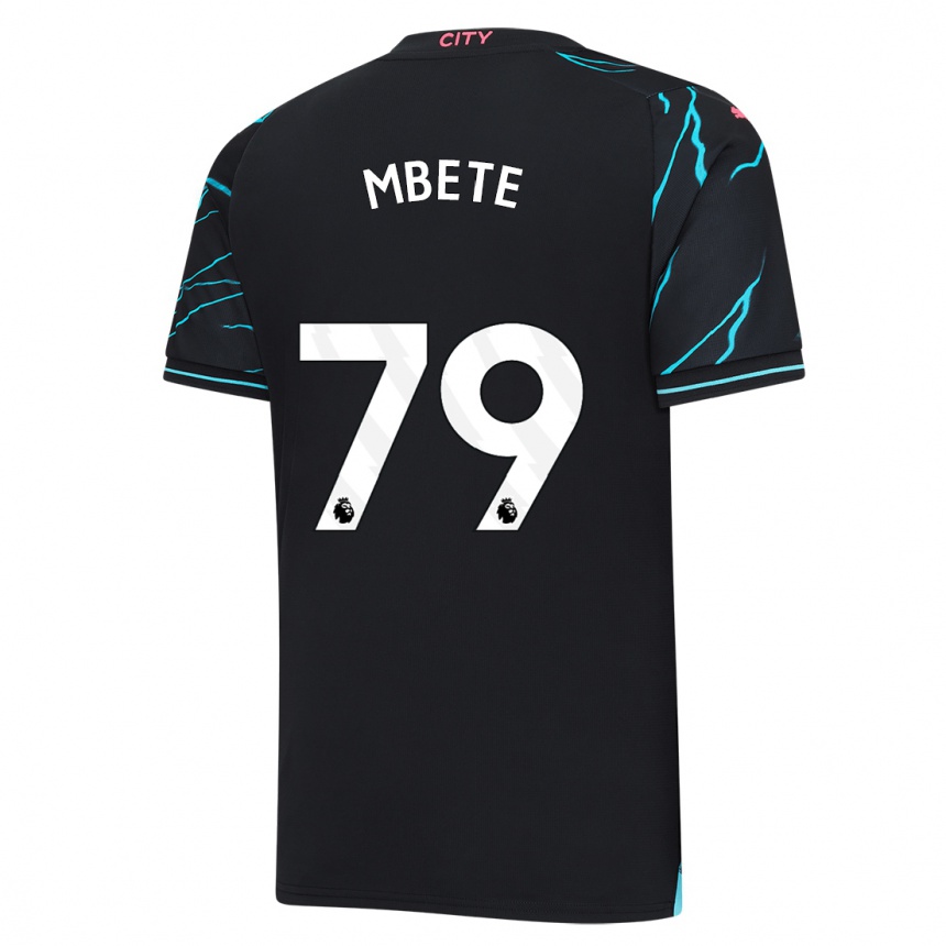 Damen Fußball Luke Mbete #79 Dunkelblau Ausweichtrikot Trikot 2023/24 T-Shirt Luxemburg