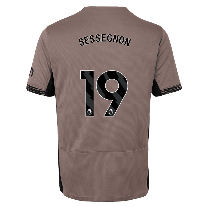 Damen Fußball Ryan Sessegnon #19 Dunkelbeige Ausweichtrikot Trikot 2023/24 T-Shirt Luxemburg