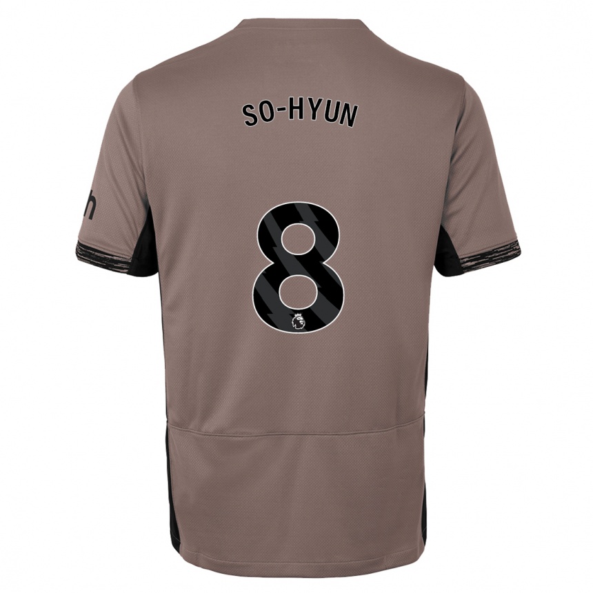 Damen Fußball Cho So-Hyun #8 Dunkelbeige Ausweichtrikot Trikot 2023/24 T-Shirt Luxemburg