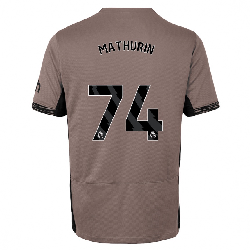 Damen Fußball Roshaun Mathurin #74 Dunkelbeige Ausweichtrikot Trikot 2023/24 T-Shirt Luxemburg