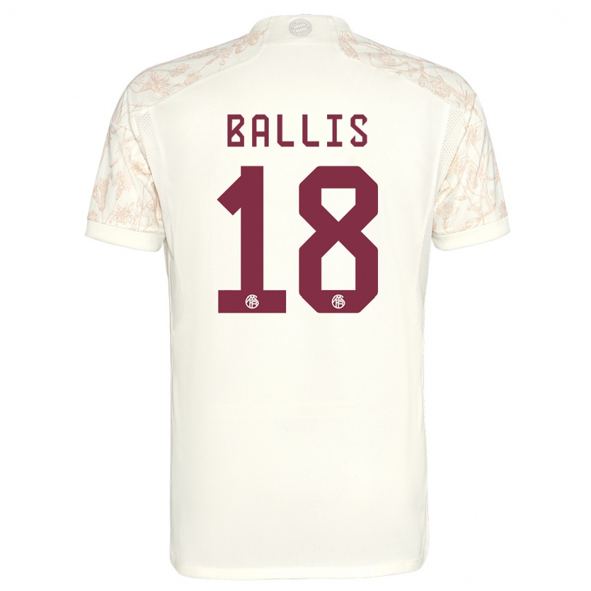 Damen Fußball Benjamin Ballis #18 Cremefarben Ausweichtrikot Trikot 2023/24 T-Shirt Luxemburg