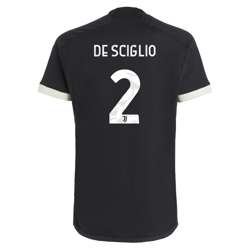 Damen Fußball Mattia De Sciglio #2 Schwarz Ausweichtrikot Trikot 2023/24 T-Shirt Luxemburg