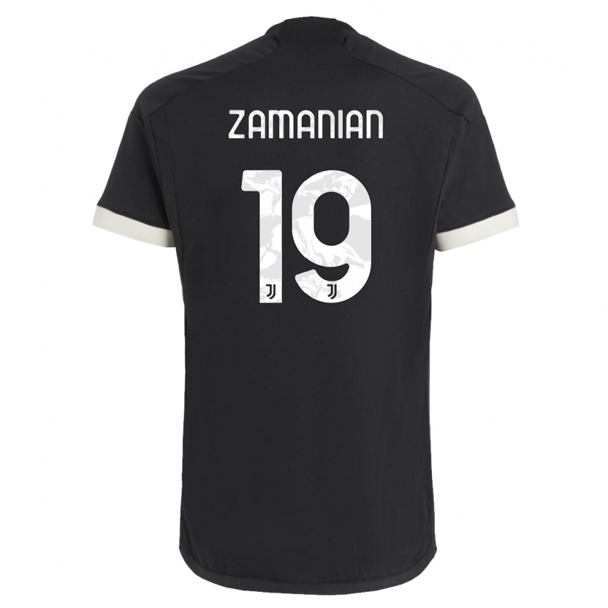 Damen Fußball Annahita Zamanian #19 Schwarz Ausweichtrikot Trikot 2023/24 T-Shirt Luxemburg
