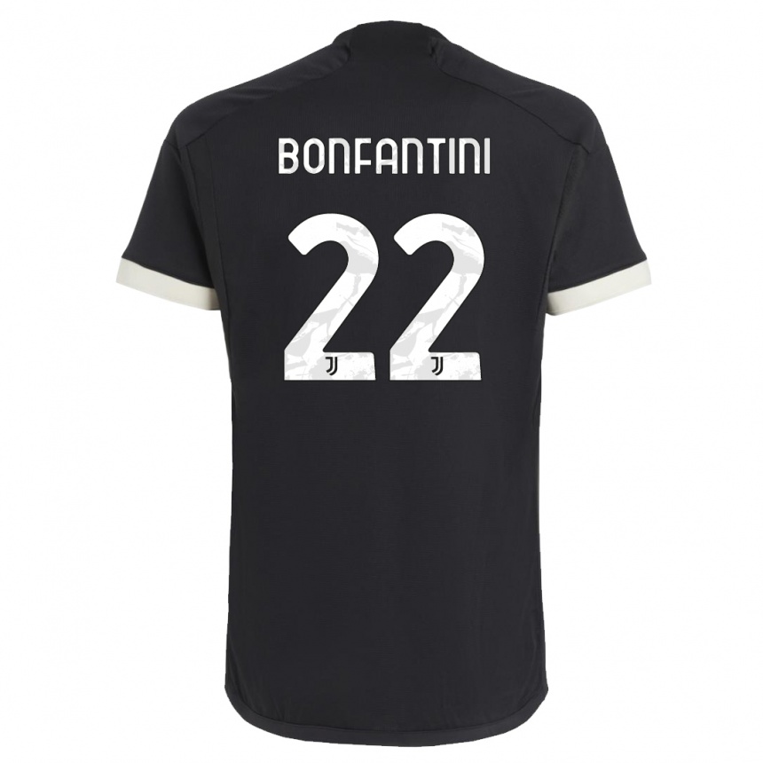 Damen Fußball Agnese Bonfantini #22 Schwarz Ausweichtrikot Trikot 2023/24 T-Shirt Luxemburg