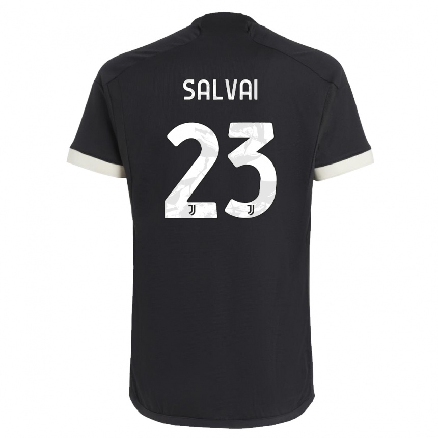 Damen Fußball Cecilia Salvai #23 Schwarz Ausweichtrikot Trikot 2023/24 T-Shirt Luxemburg