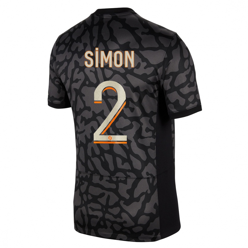 Damen Fußball Benedicte Simon #2 Schwarz Ausweichtrikot Trikot 2023/24 T-Shirt Luxemburg