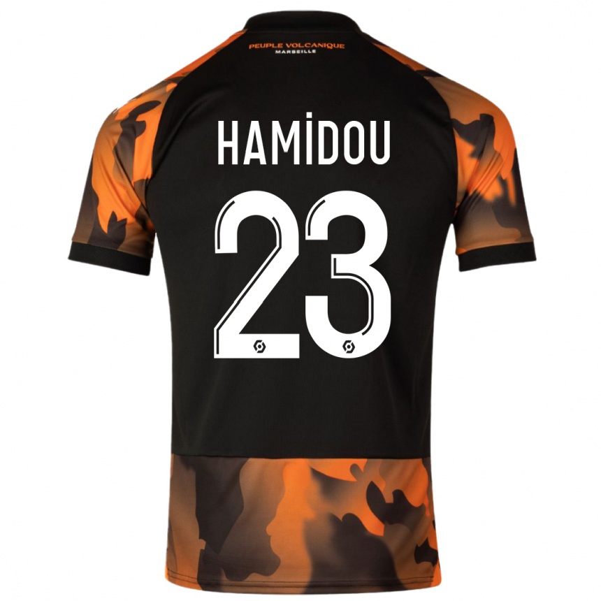 Damen Fußball Jamila Hamidou #23 Schwarzorange Ausweichtrikot Trikot 2023/24 T-Shirt Luxemburg