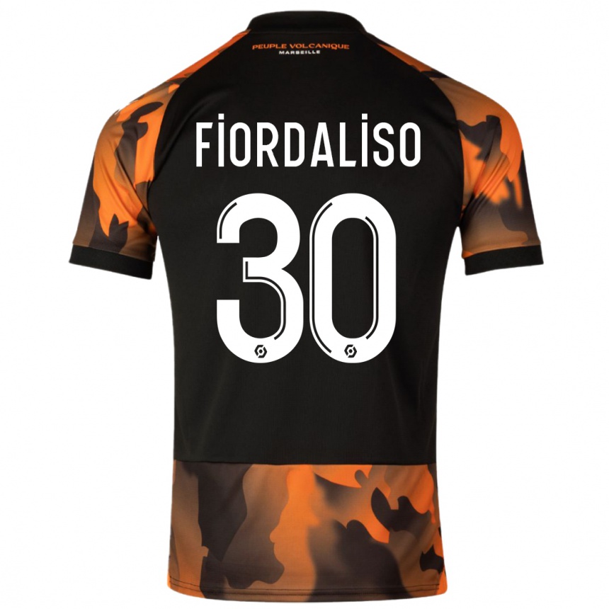 Damen Fußball Thelma Fiordaliso #30 Schwarzorange Ausweichtrikot Trikot 2023/24 T-Shirt Luxemburg