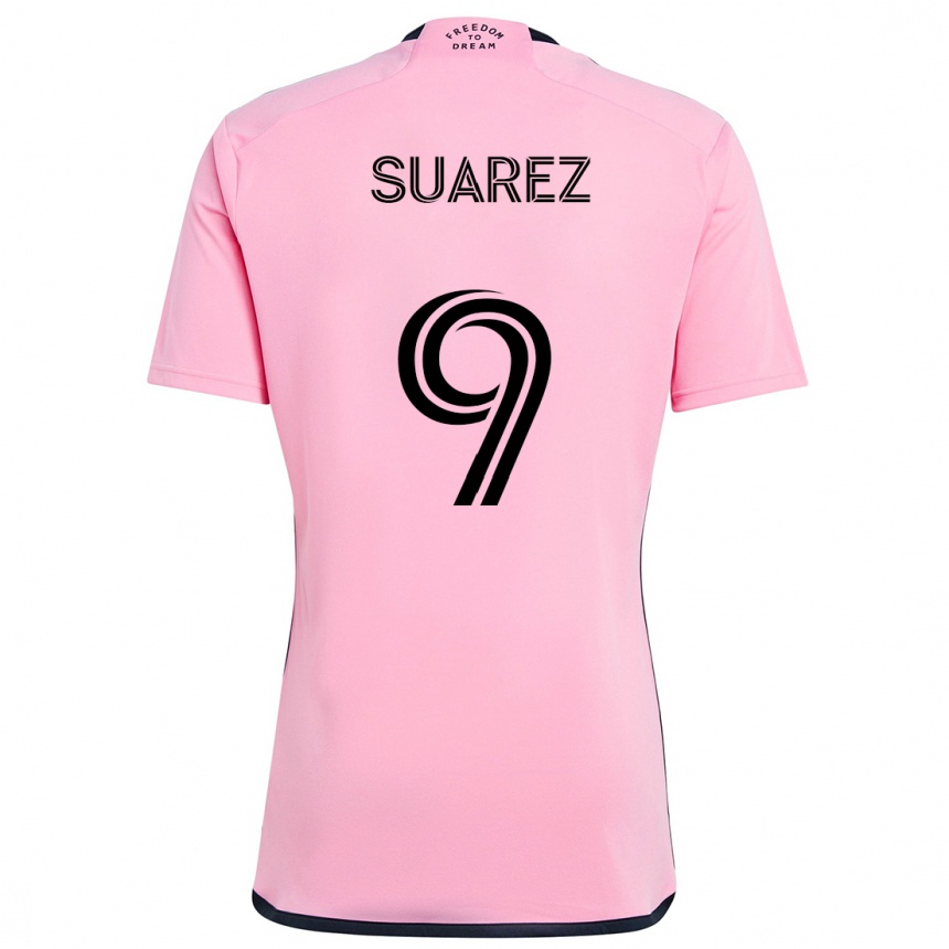 Kinder Fußball Luis Suárez #9 Rosa Heimtrikot Trikot 2024/25 T-Shirt Luxemburg