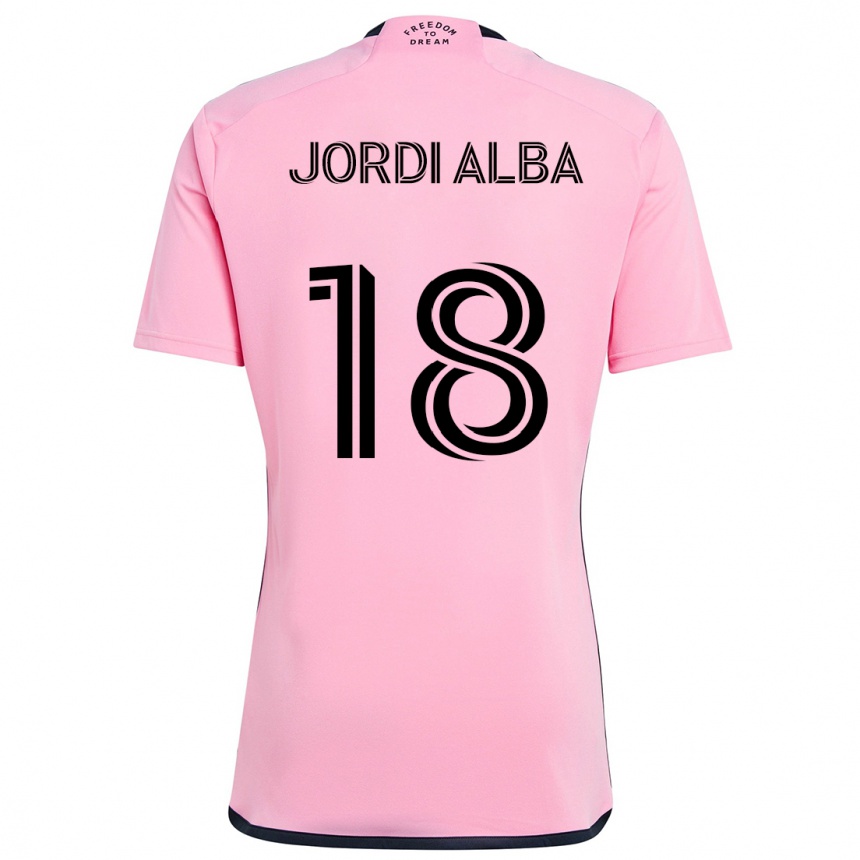 Kinder Fußball Jordi Alba #18 Rosa Heimtrikot Trikot 2024/25 T-Shirt Luxemburg