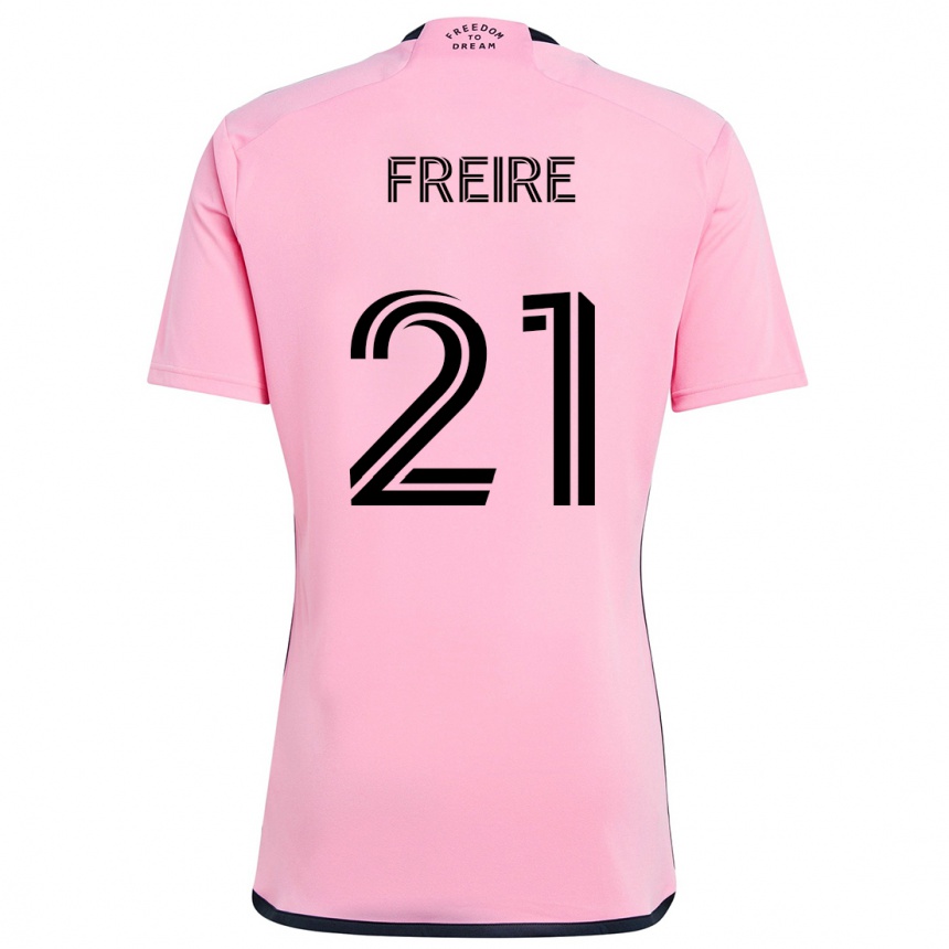 Kinder Fußball Nicolas Freire #21 Rosa Heimtrikot Trikot 2024/25 T-Shirt Luxemburg