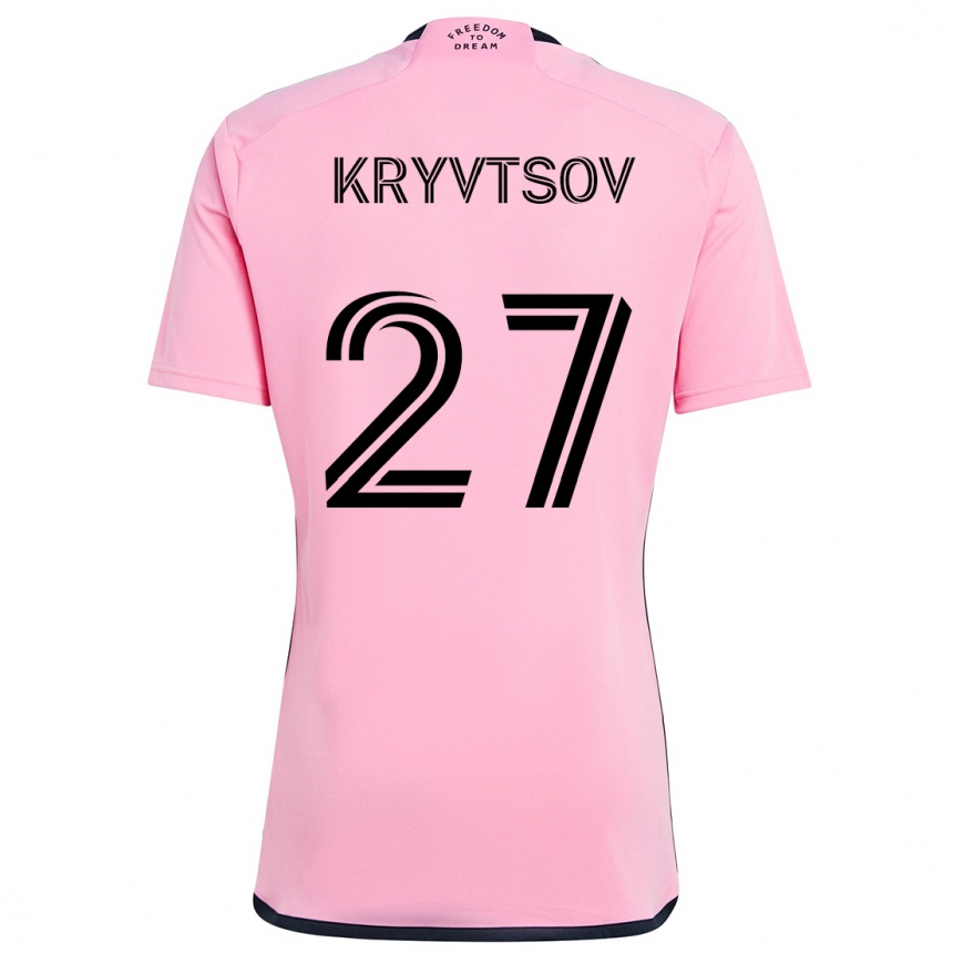 Kinder Fußball Sergiy Kryvtsov #27 Rosa Heimtrikot Trikot 2024/25 T-Shirt Luxemburg